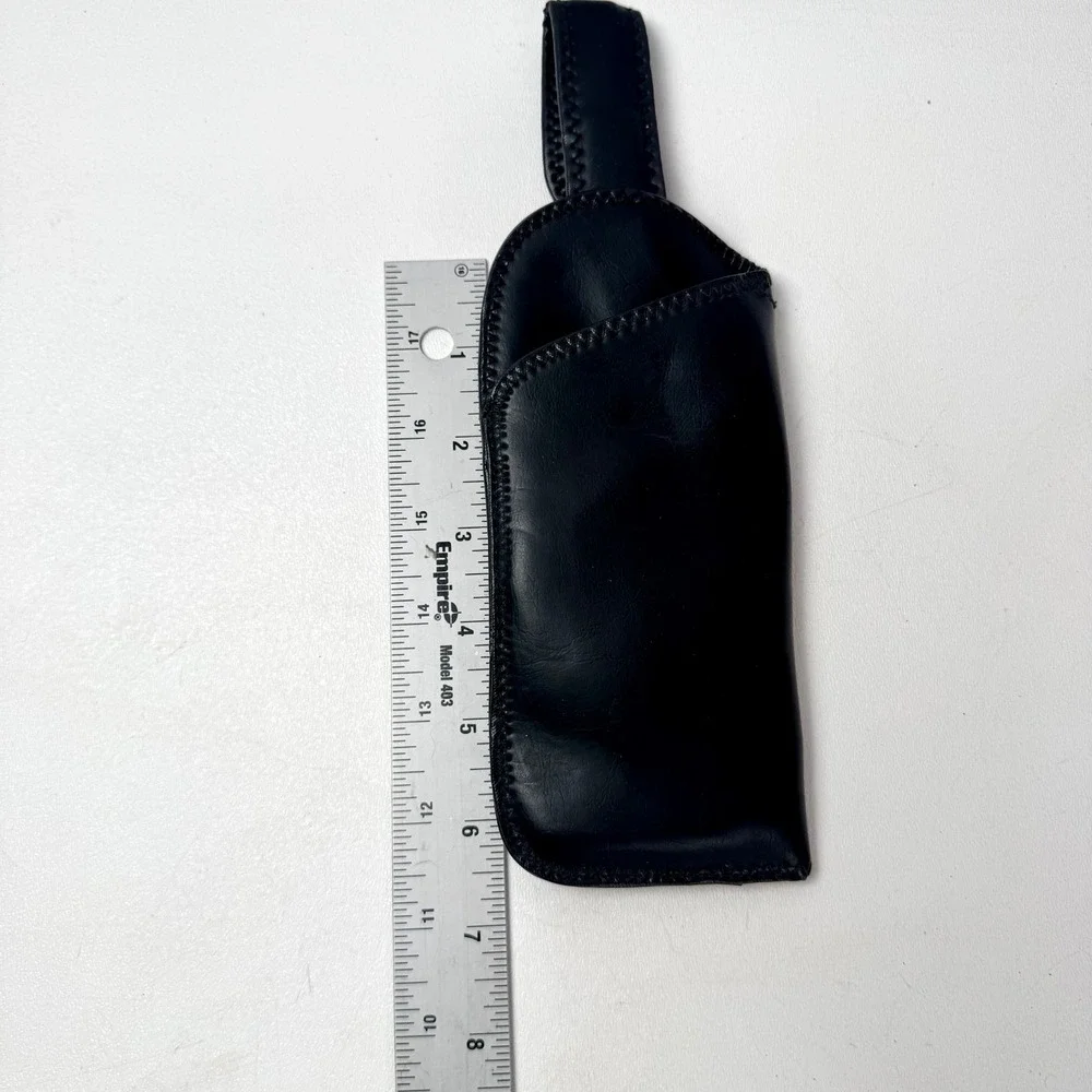 Vintage Swinger Leather Eyeglass Glasses Case Holder Belt Loop Clip Black Swivel